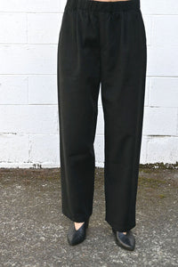 Black Cotton and Silk Pant