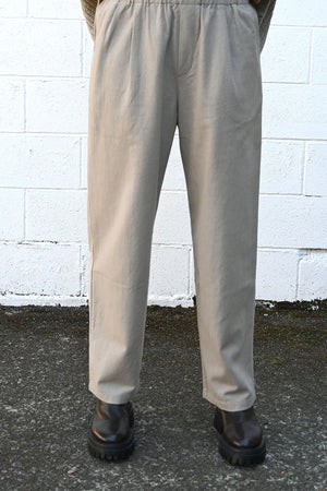 Beige Cotton and Silk Pant