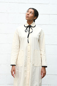 Contrast Tie Cotton Dress