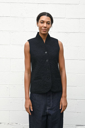 Orlando Quilted Waistcoat Black/Indigo