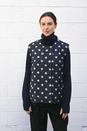 Silk Polka Dot Vest