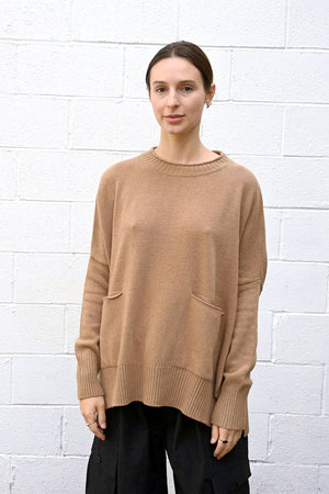 Wide Camel Pullover