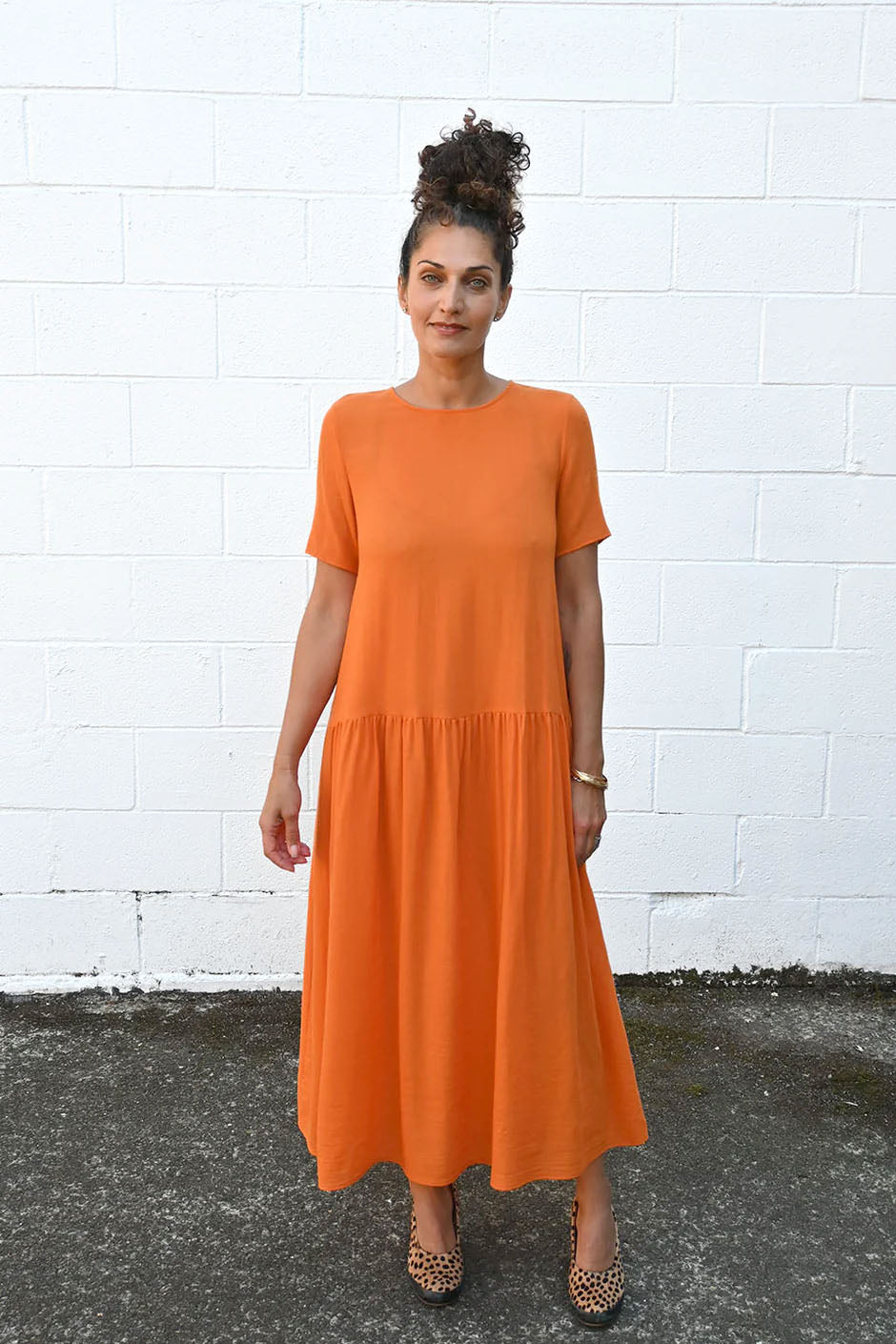 P1649 Dress in Mandarancio Wool