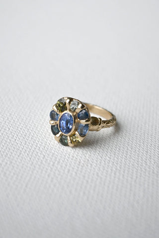 Mega Blue Halo Ring