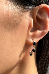 Syan Hoop Earrings Black Onyx