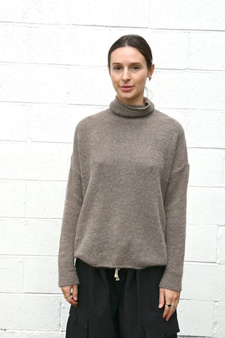 Taupe High Neck Sweater