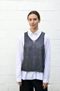 Knit Vest Steel Grey