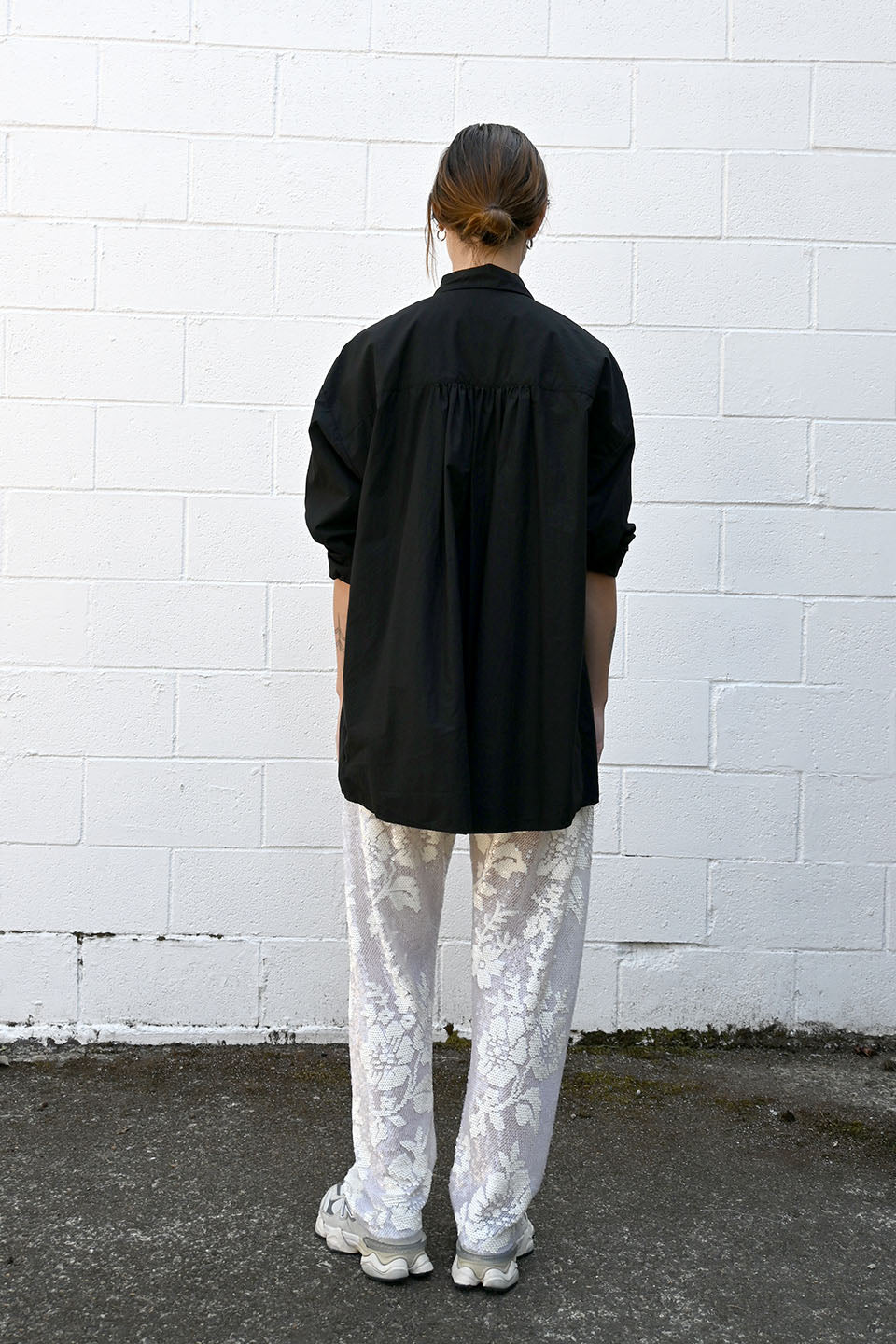 Sequin Lace Trousers White