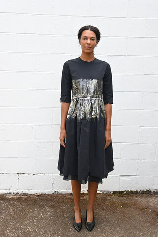 Dominga Dress with Metallic Applique