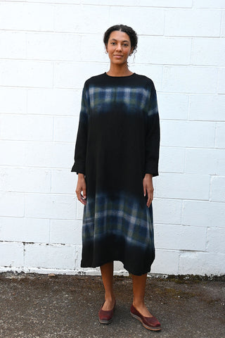 Wool Ombre Check Wide Dress