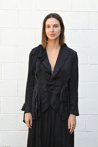 Fold Pleat Jacket in Black