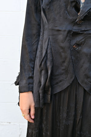 Fold Pleat Jacket in Black