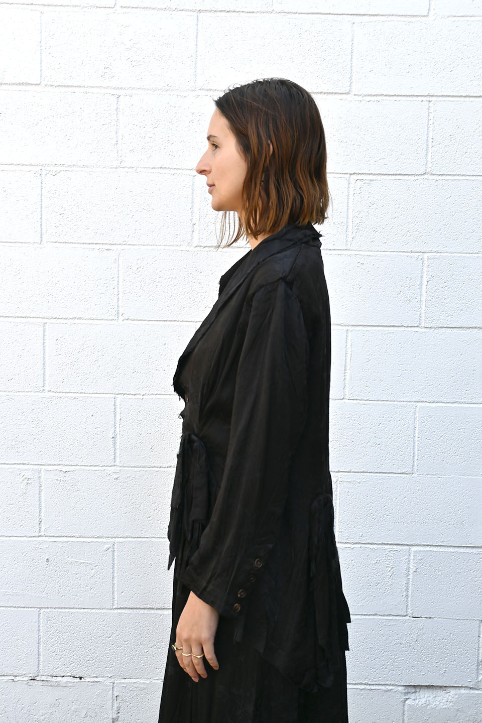 Fold Pleat Jacket in Black