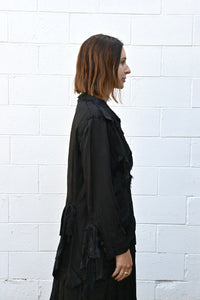 Fold Pleat Jacket in Black