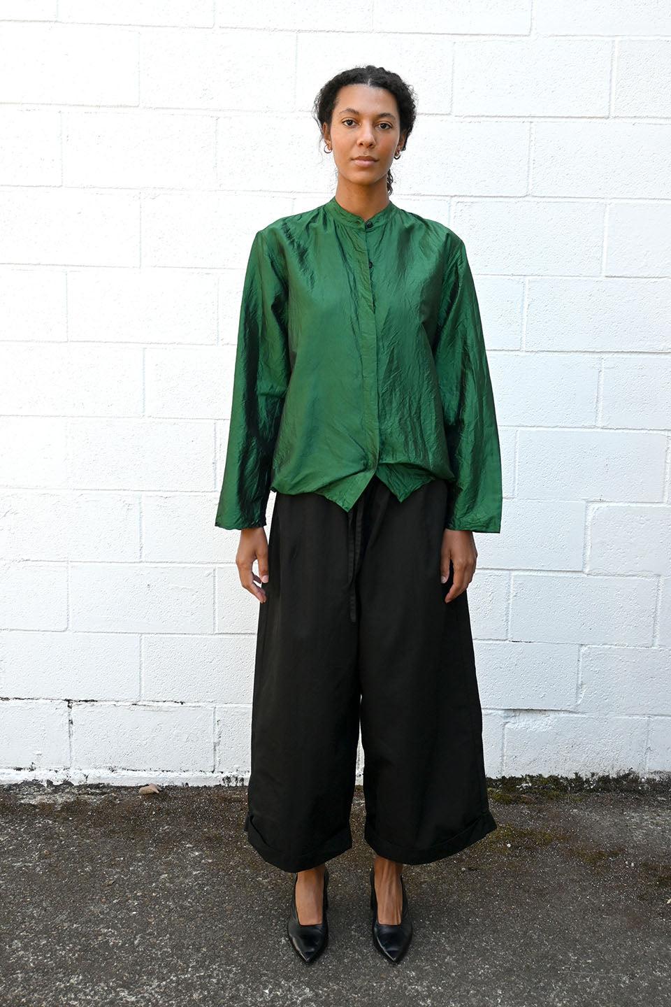 Green Silk Shirt