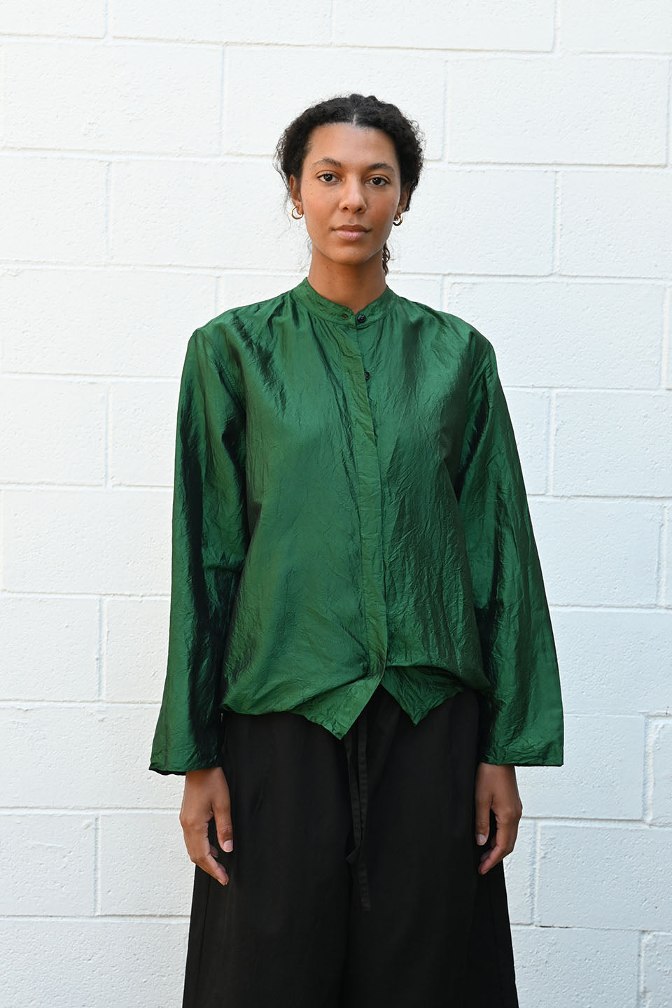 Green Silk Shirt