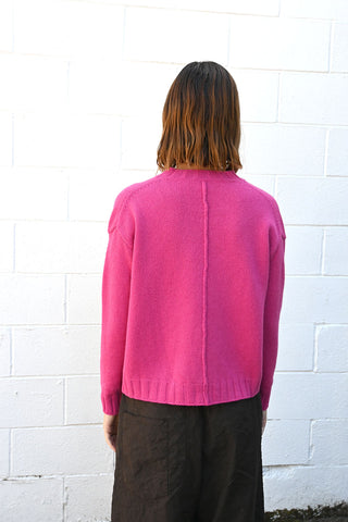 Round Neck Pullover in Fuchsia