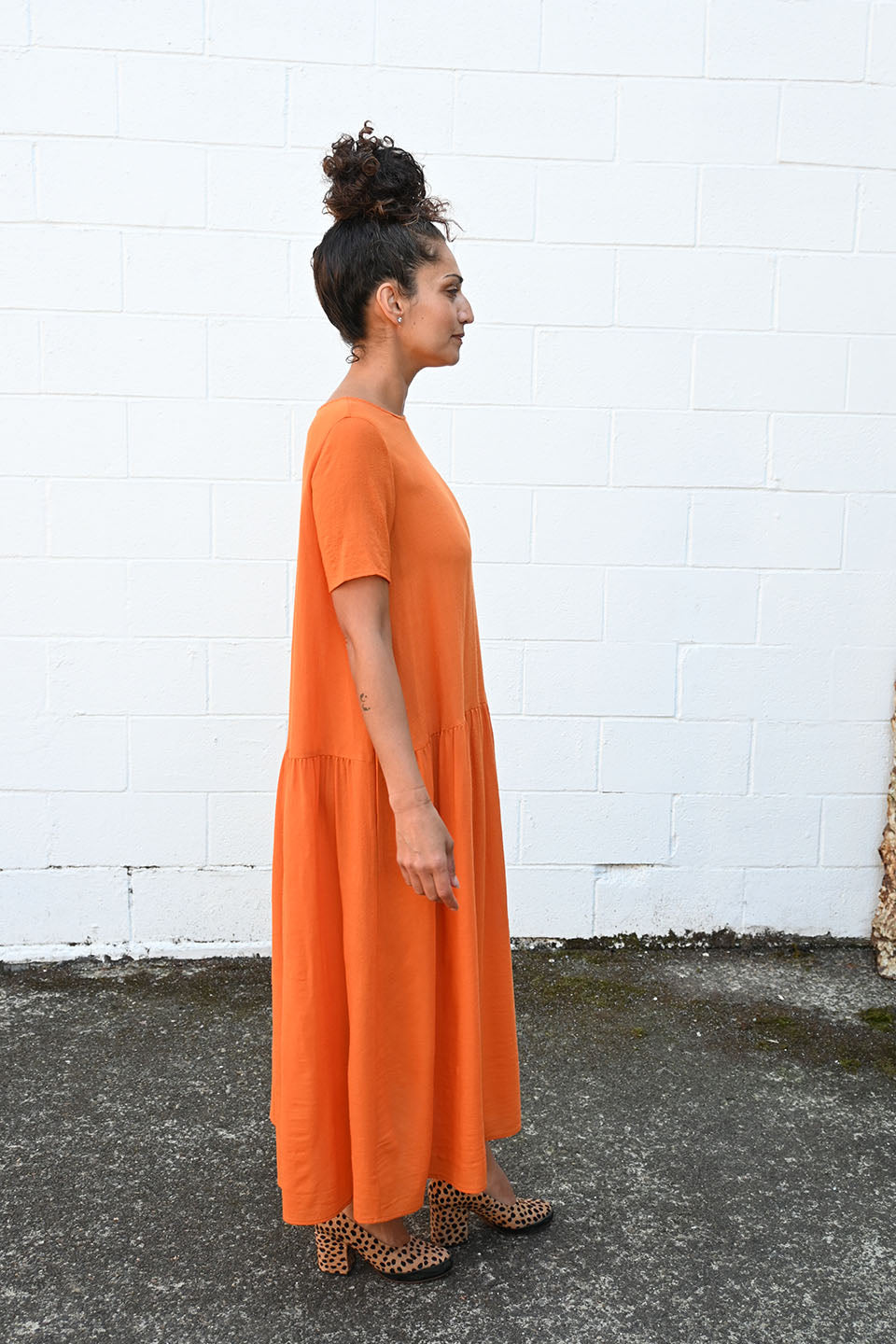 P1649 Dress in Mandarancio Wool