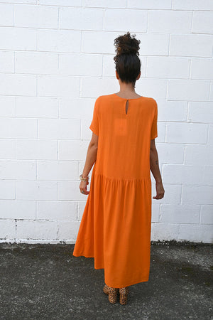 P1649 Dress in Mandarancio Wool