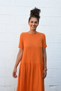 P1649 Dress in Mandarancio Wool