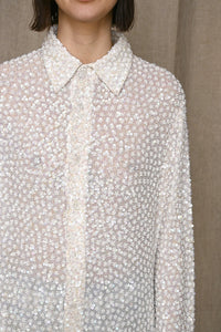 White Flower Button Shirt