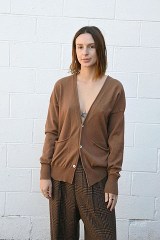 Wide Camel Cardigan