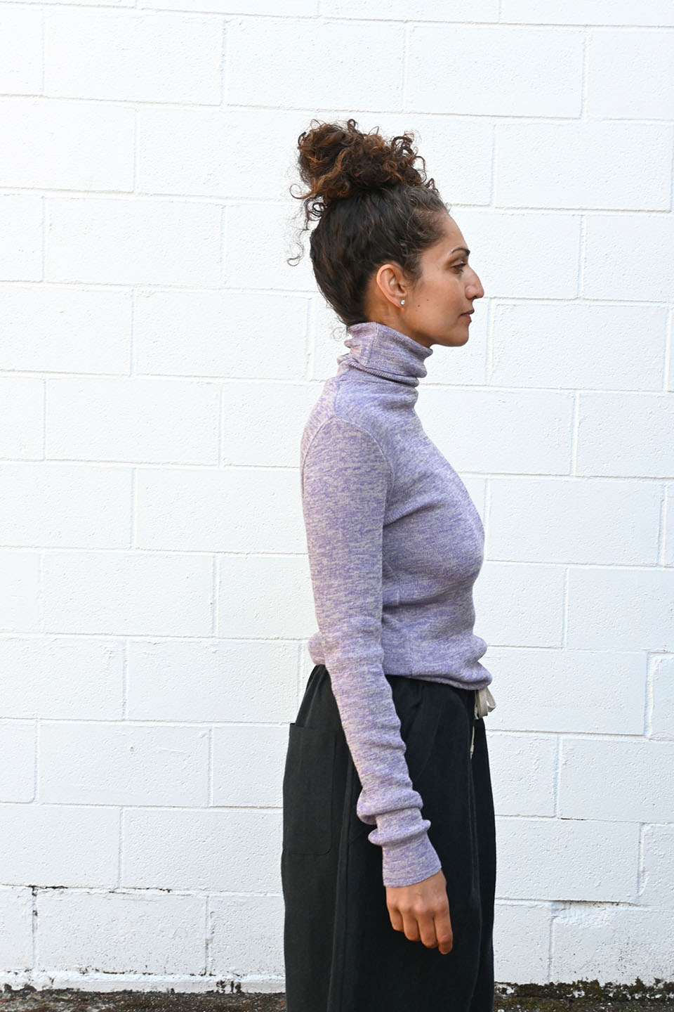 Fine Knit Turtleneck Purple