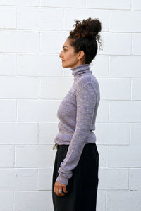 Fine Knit Turtleneck Purple