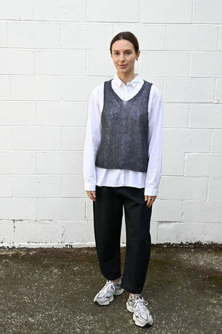 Knit Vest Steel Grey