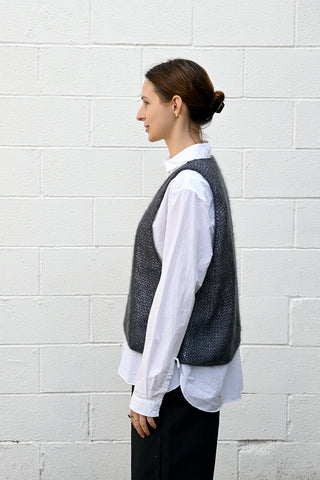 Knit Vest Steel Grey