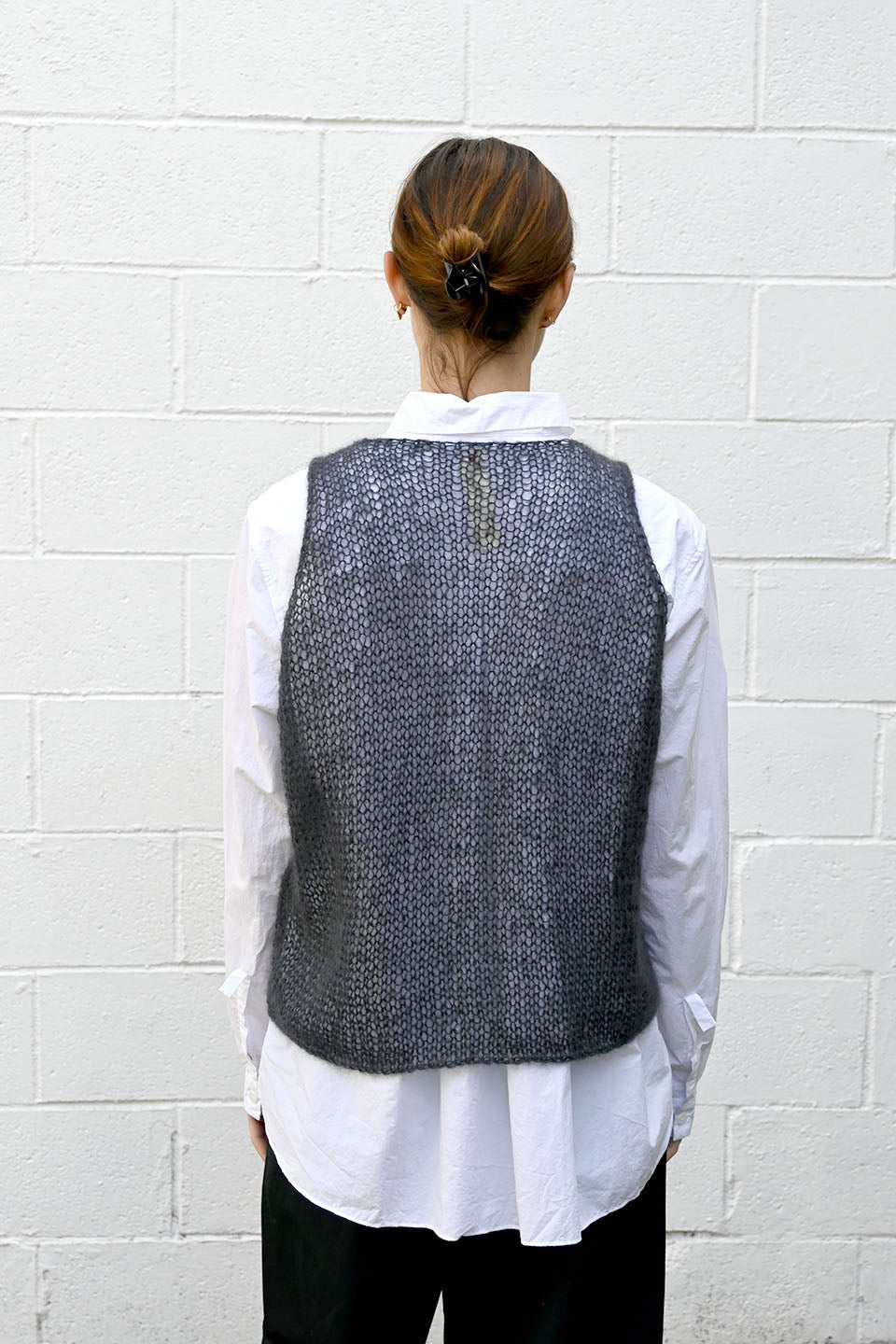 Knit Vest Steel Grey