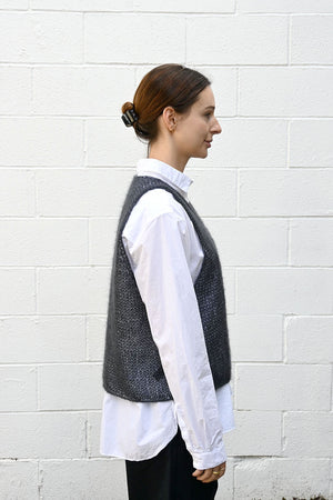 Knit Vest Steel Grey