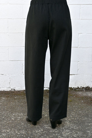 Black Cotton and Silk Pant