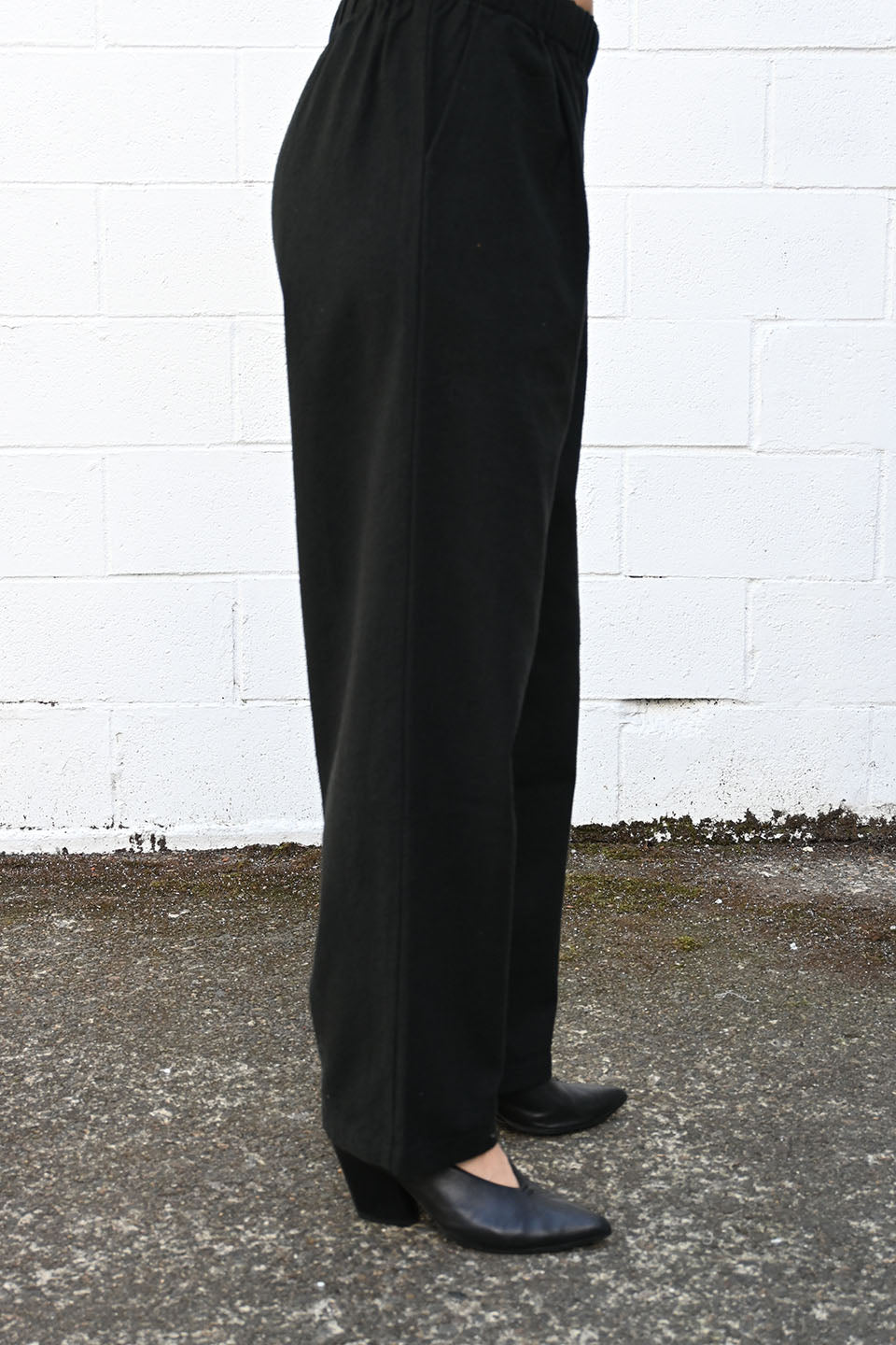 Black Cotton and Silk Pant