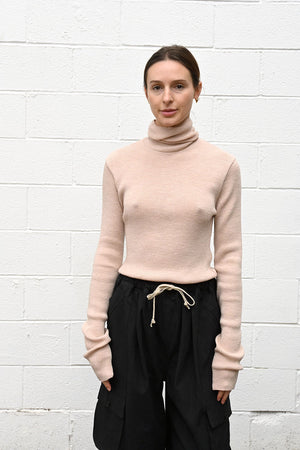 Fine Knit Turtleneck Blush