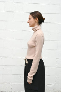 Fine Knit Turtleneck Blush