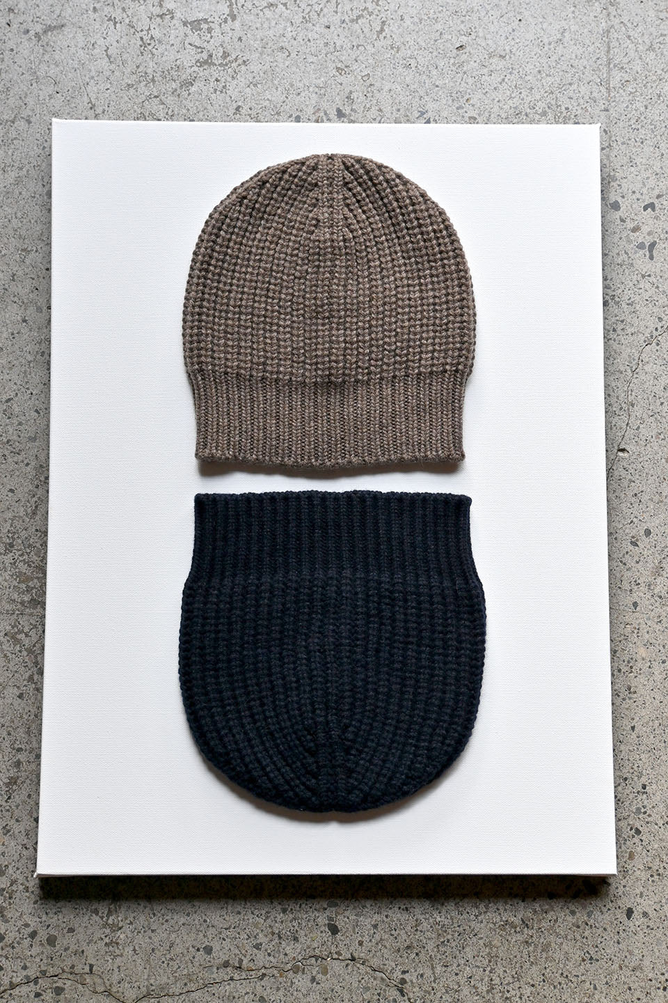 Heavy Beanie Cashmere Black / Taupe