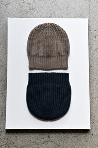 Heavy Beanie Cashmere Black / Taupe