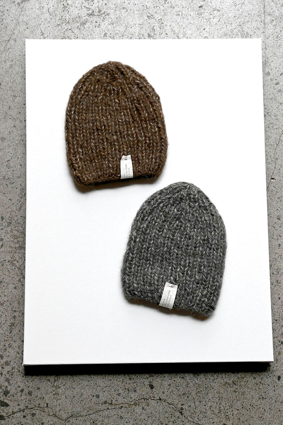 HandKnit Echo Ribbed Hat Coffee / Pepper