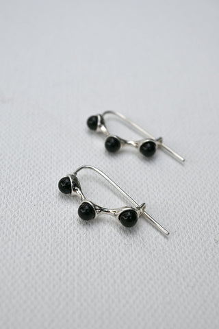 Syan Hoop Earrings Black Onyx