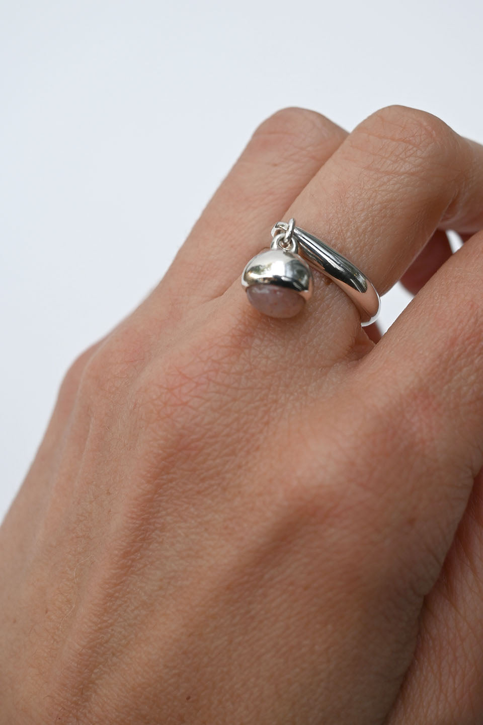 Fret Ring Silver (Moonstone 2 Colors)