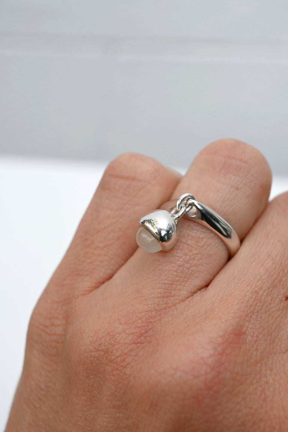 Fret Ring Silver (Moonstone 2 Colors)