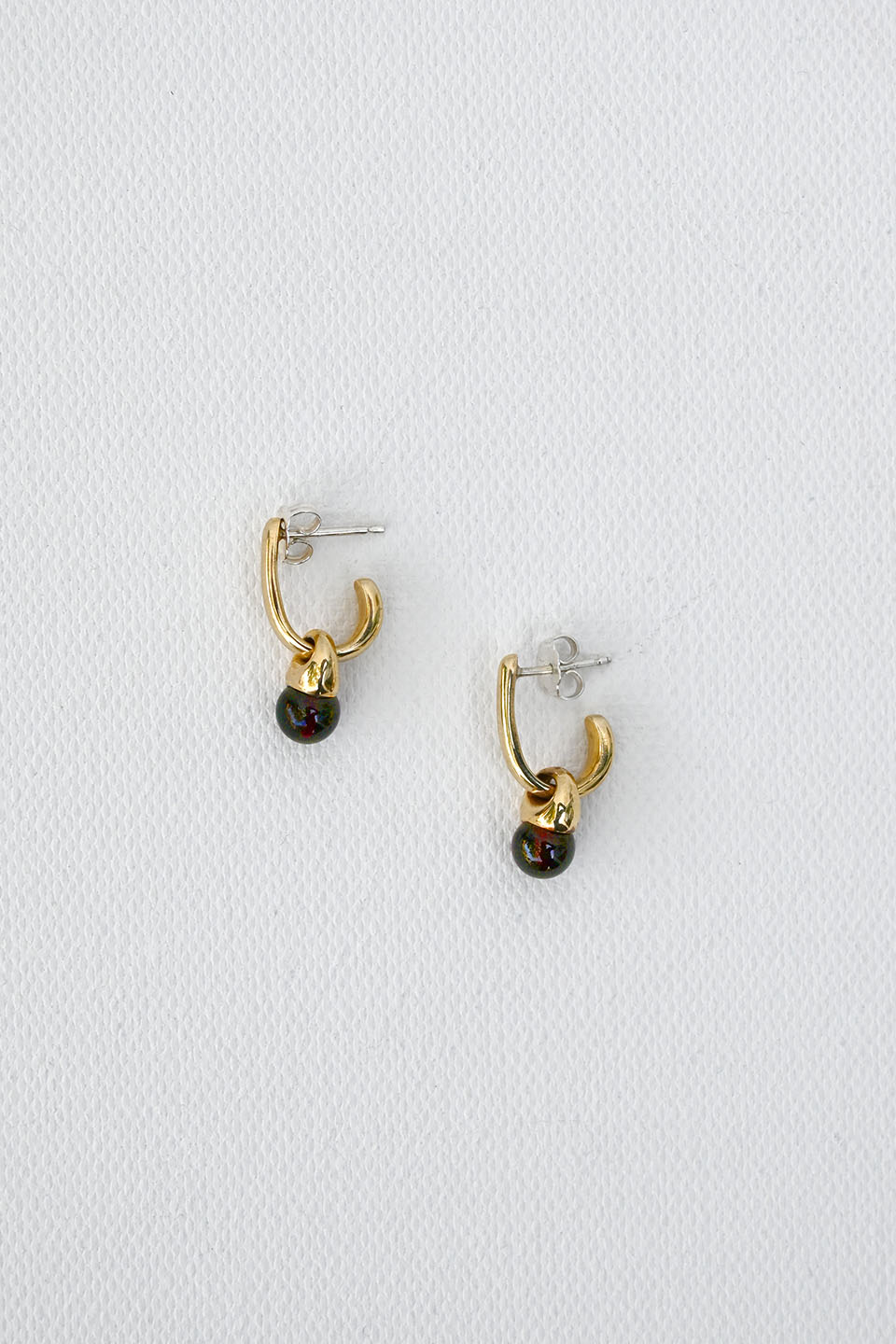 Roda Stone Earrings Brass Garnet