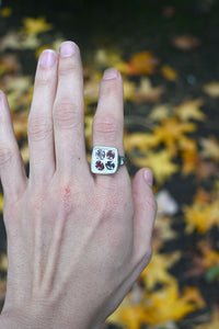 Silver Spinel Ring