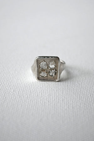 Silver 4 Diamond Ring