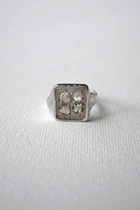 Silver 4 Diamond Ring