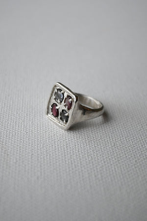 Silver Spinel Ring