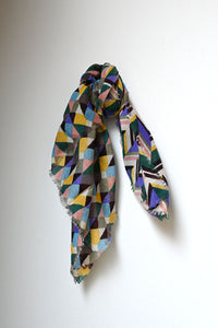 Geometric Square Scarf Purple