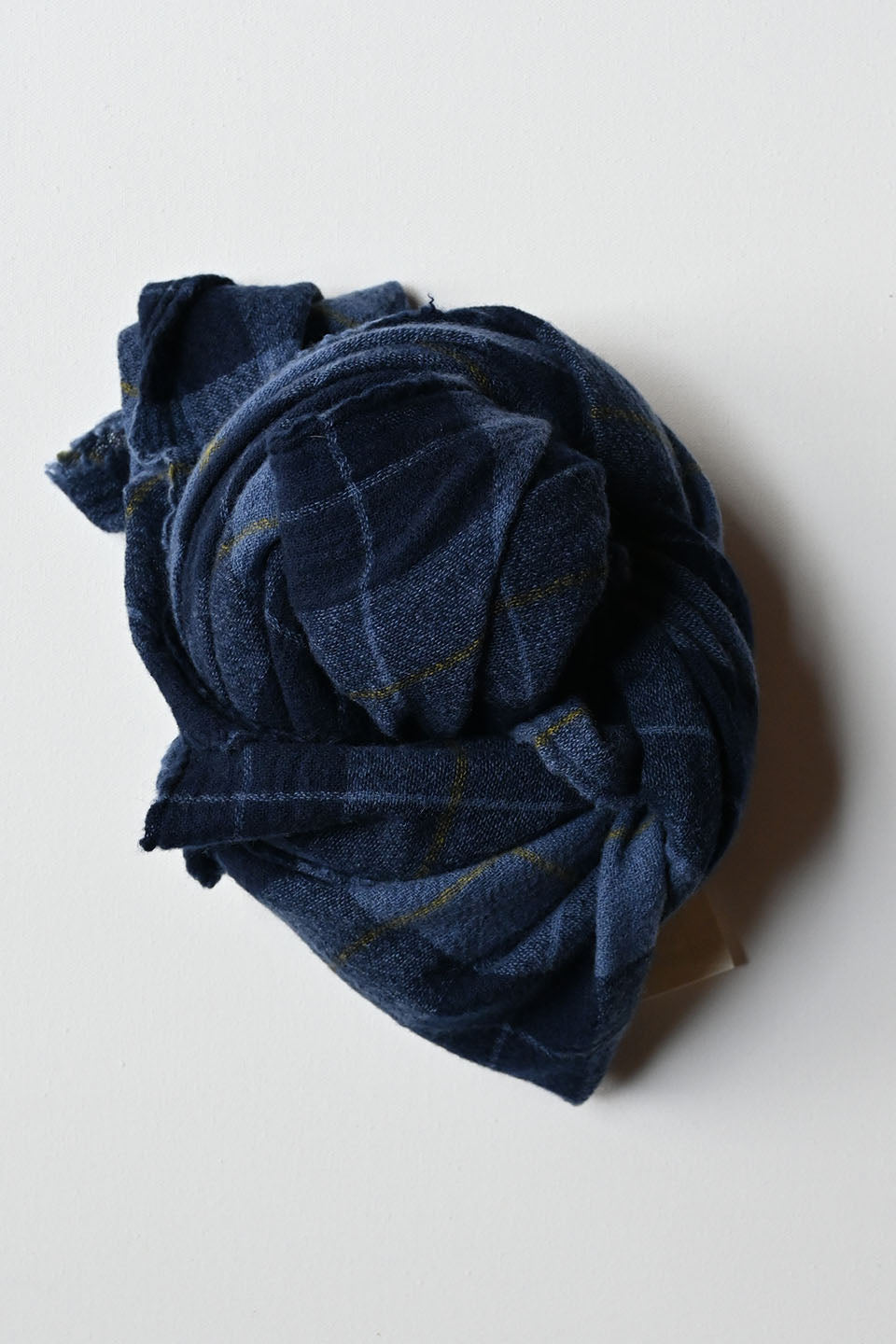 Navy Cashmere Tartan Scarf