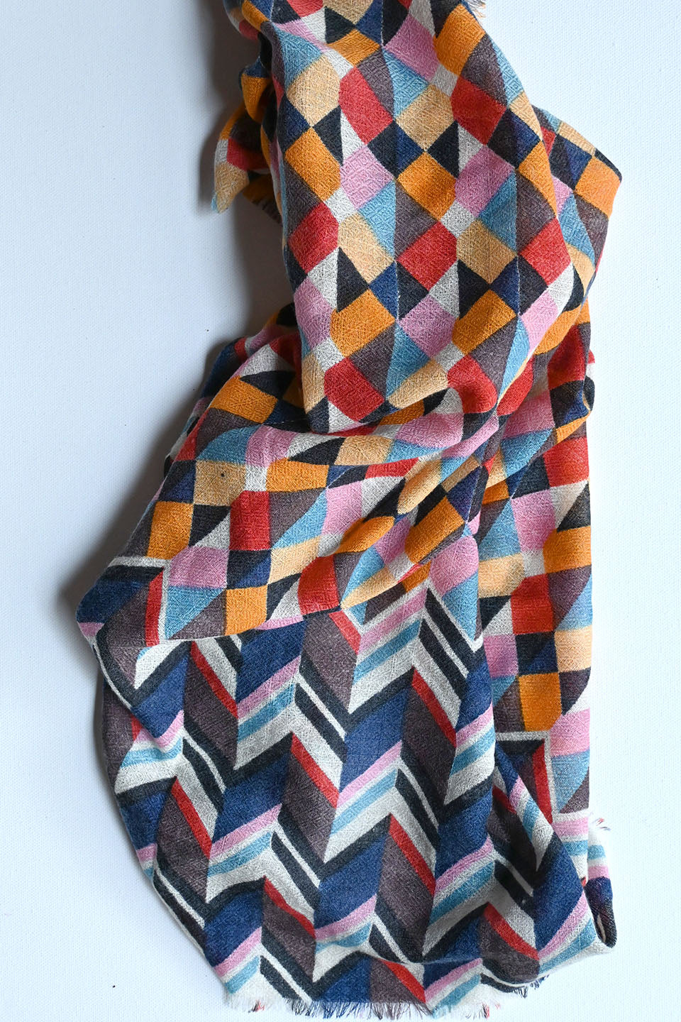 Geometric Square Scarf Orange